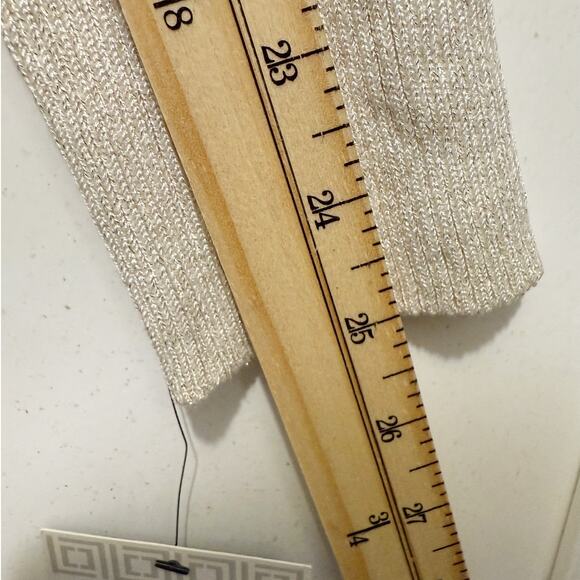 Liz Claiborne Career Metallic Open Front Cardigan Sweater Beige Women’s Medium - Picture 13 of 13